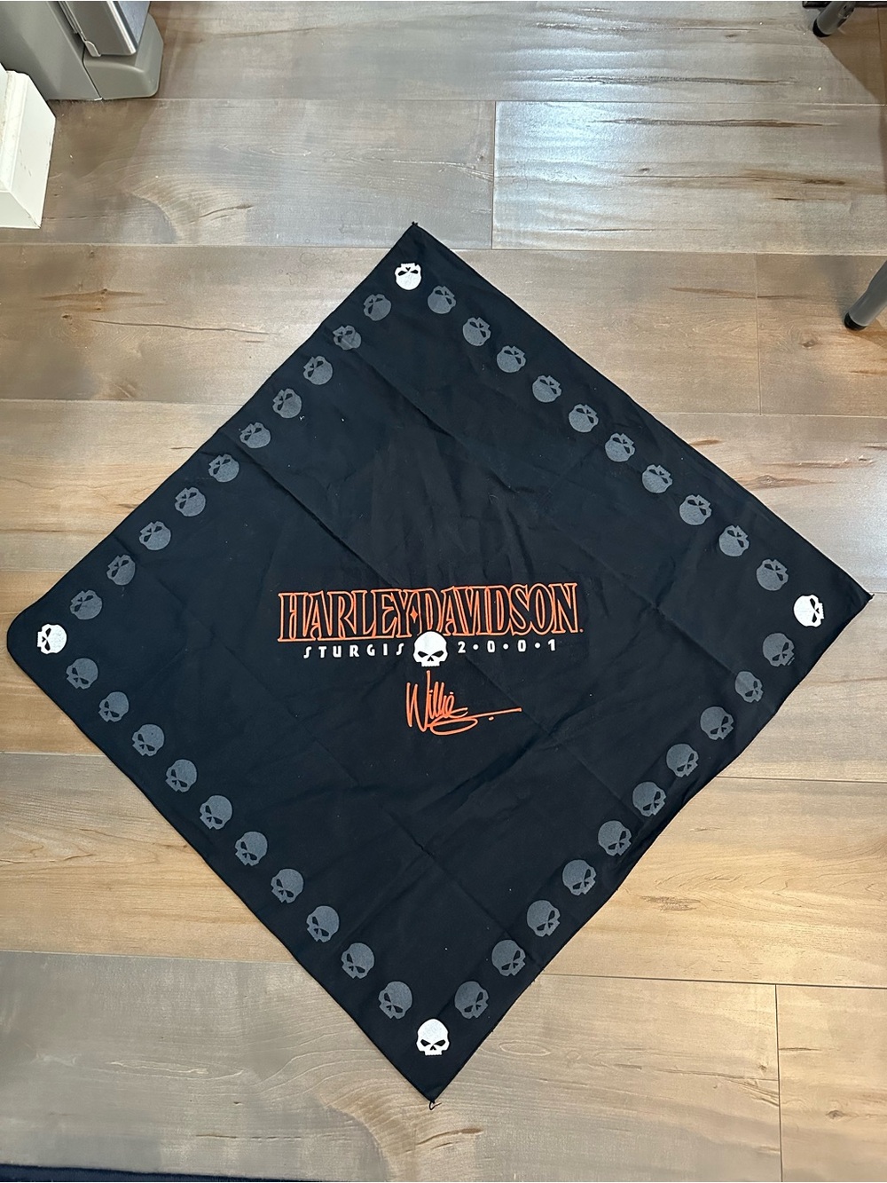 Harley-Davidson Black and Orange Sturgis 2001 Skull Bandana